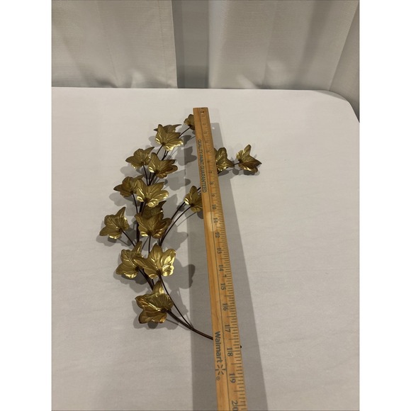 Vintage Home Interiors Brass Gold Metal Ivy Leaf Wall Decor Hanging Swag - Picture 5 of 5